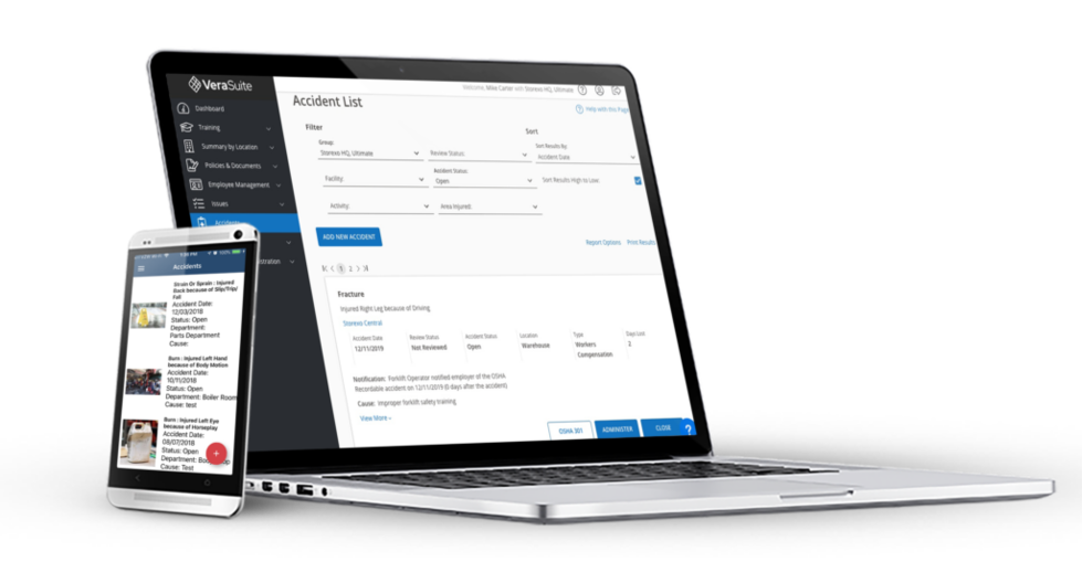 vera ehs software on laptop and phone - KPA safety software