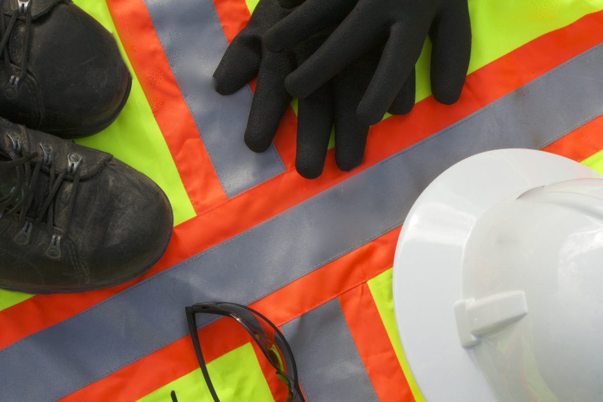 safety pro's wear personal protective gear: gloves, hard hats, gloves, steel toed boots, and eye covering.