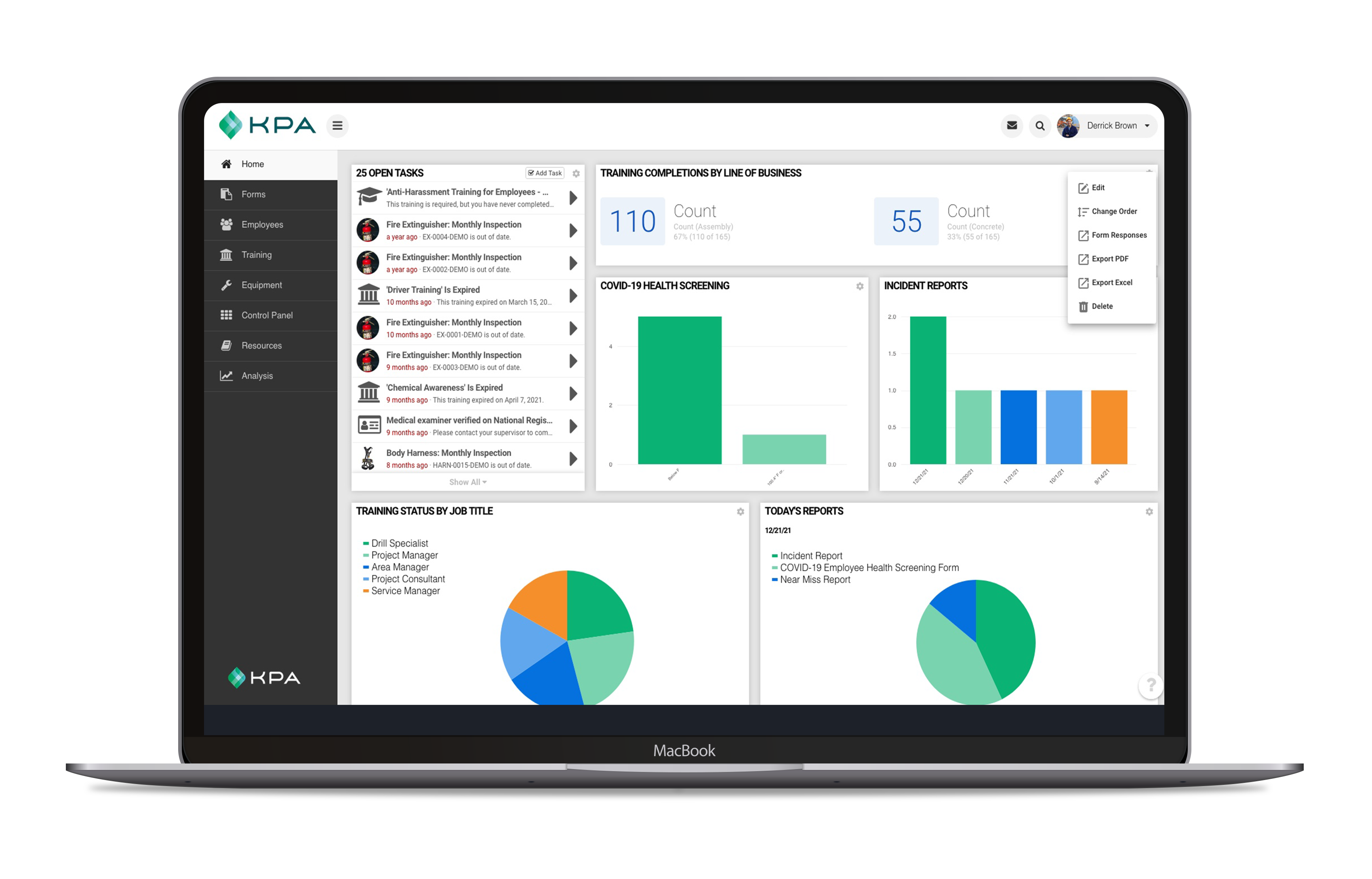 KPA EHS Configurable Dashboards and Reporting