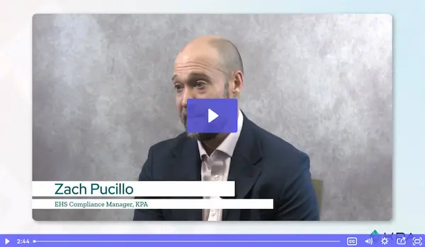 EHS compliance manager Zach Pucillo KPA